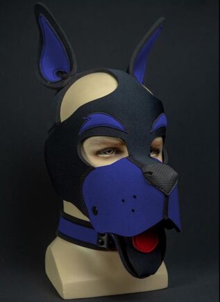 Mr. S Neoprene WOOF! Head Harness Royal blue