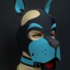 Mr. S Neoprene WOOF! Head Harness Aqua