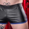 Mr. S Leather Gym Short w/ Zipper Pocket Blue Small