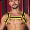 Mr. S Neo Carbon Black Bulldog Harness Yellow Large / Extra large