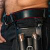 Mr. S Leather Piped Leather Belt White 36-37" (91,5CM - 94CM)