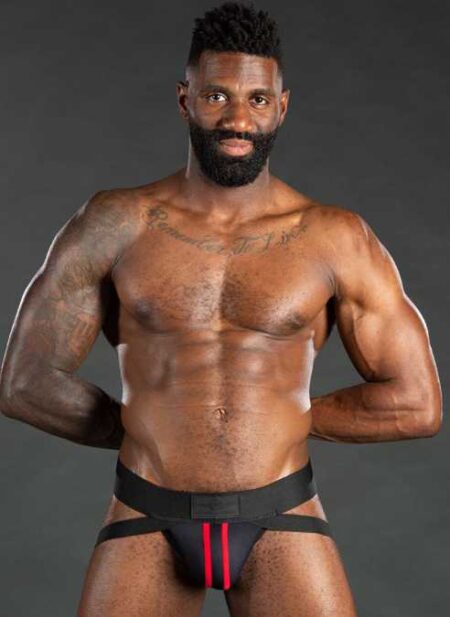 Mr. S Neo Carbon Black Jockstrap Red Small