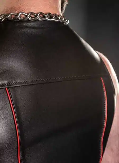 Mr. S Leather Zip Front Vest Red Medium