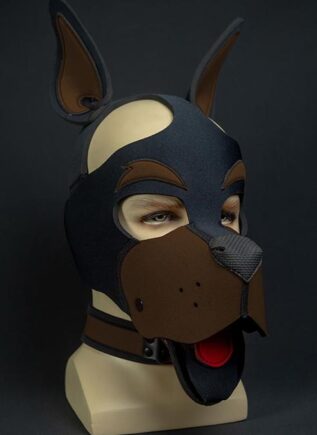 Mr. S Neoprene WOOF! Head Harness Brown