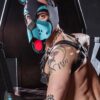 Mr. S Neoprene WOOF! Head Harness Aqua