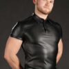 Mr. S Lambskin Polo Shirt Black Medium