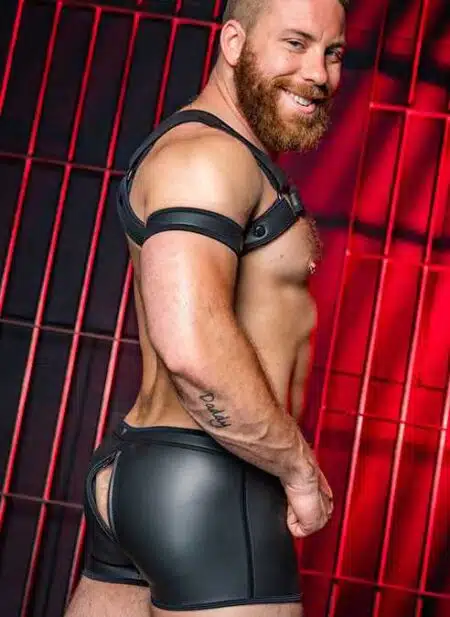 Mr. S Neoprene Full Access Boxer Black Medium