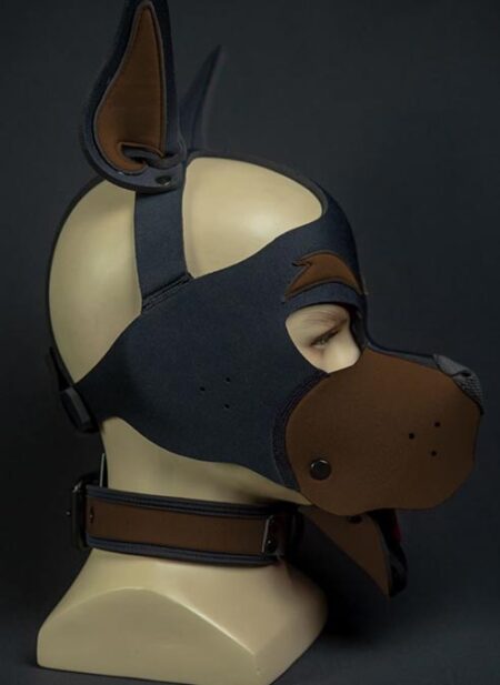 Mr. S Neoprene WOOF! Head Harness Brown