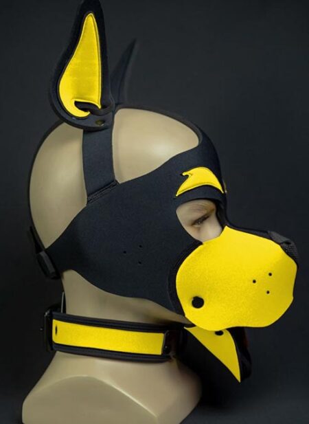 Mr. S Neoprene WOOF! Head Harness Yellow