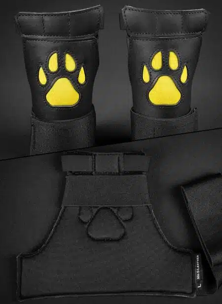 Mr. S Leather Open Paw Puppy Glove Yellow