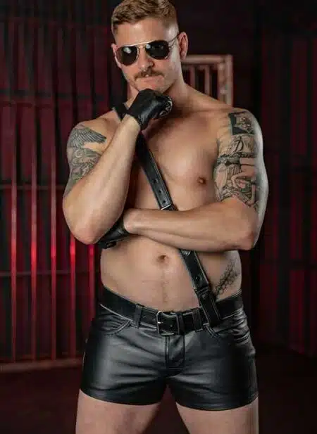 Mr. S Leather Jean Short 34"