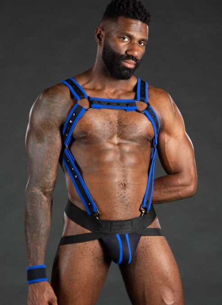 Mr. S Neo Carbon Black Jockstrap Blue Extra large