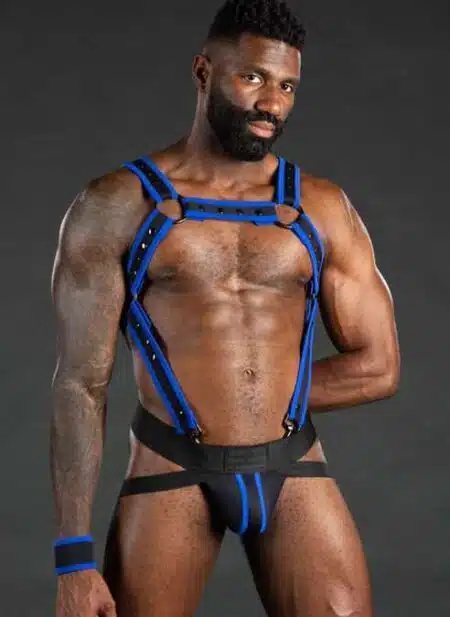 Mr. S Neo Carbon Black Jockstrap Blue Extra large