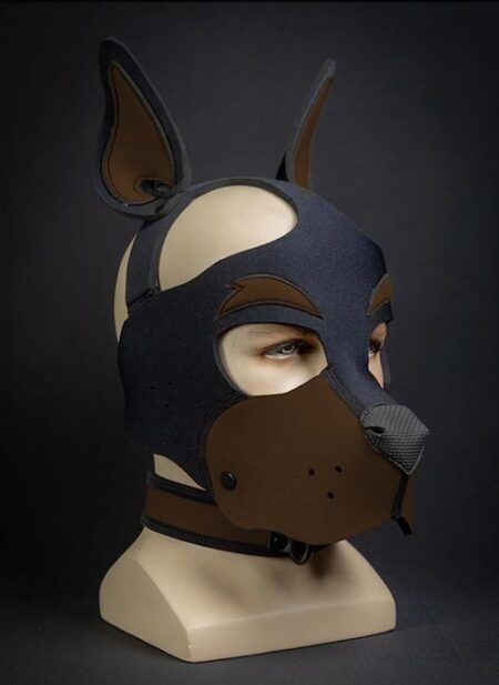 Mr. S Neoprene WOOF! Head Harness Brown