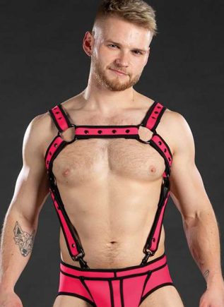 Mr. S Neo Bold Color Crossbow Harness Pink Large / Extra large