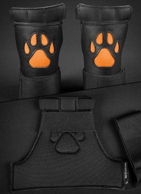 Mr. S Leather Open Paw Puppy Glove Orange