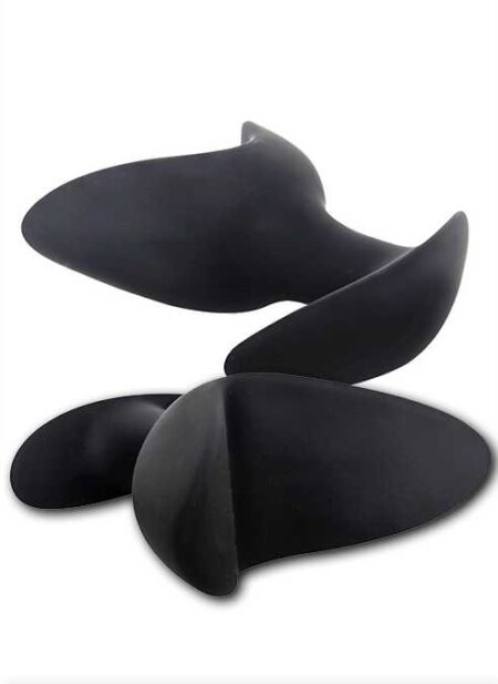 Brutus Open Wide Twin Tipped Silicone Buttplug Black Medium