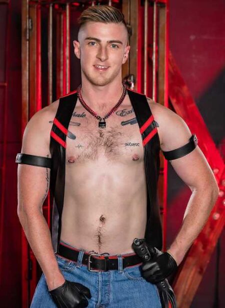Mr. S Leather Sport Bar Vest Red Large