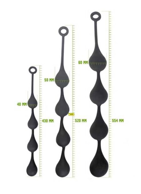 Brutus Hot Drops Silicone Ass Balls Black XXL