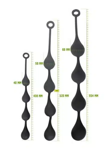 Brutus Hot Drops Silicone Ass Balls Black XXL