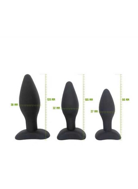 Brutus Silicone 3 Plug Ass Training Kit Black