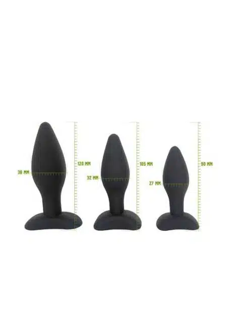 Brutus Silicone 3 Plug Ass Training Kit Black