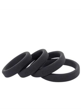 Brutus Flat Slick Silicone Cock Ring Black 55 mm