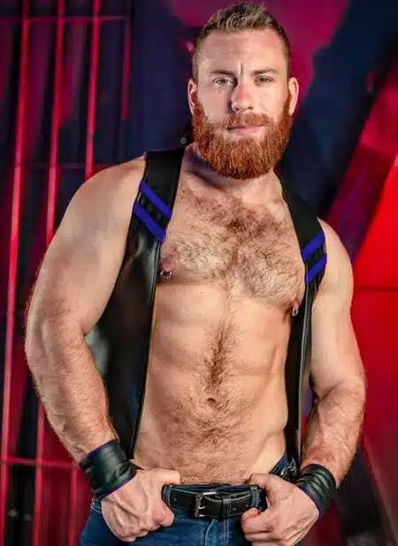 Mr. S Leather Sport Bar Vest Blue Extra large