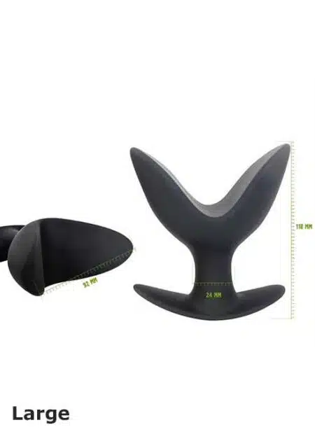 Brutus Open Wide Twin Tipped Silicone Buttplug Black Medium