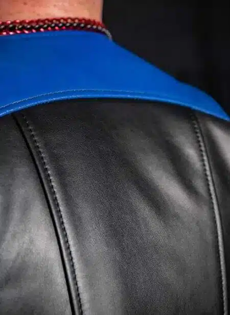Mr. S Leather Sport Bar Vest Blue Extra large