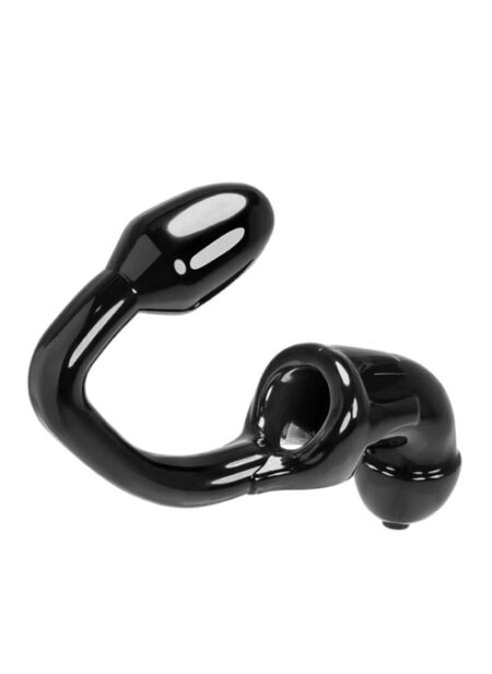 Oxballs Tailpipe Chastity Cock-Lock with Attached Butt Plug TPR Black