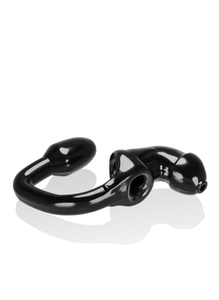 Oxballs Tailpipe Chastity Cock-Lock with Attached Butt Plug TPR Black