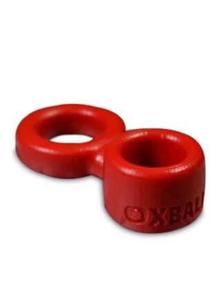 Oxballs Low-ball Cockring with Attached Ballstretcher Silicone Red