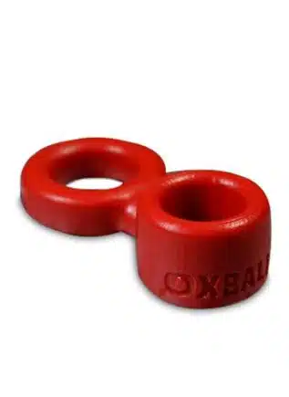 Oxballs Low-ball Cockring with Attached Ballstretcher Silicone Red