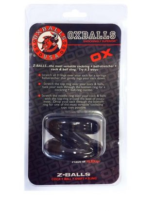 Oxballs Z-Balls Ballstretcher & Cockring TPR Black