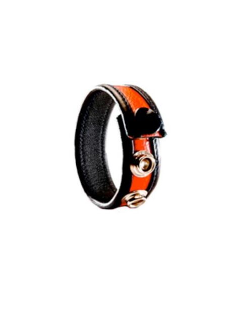 Black Label 3 Snap Leather Cockstrap Red