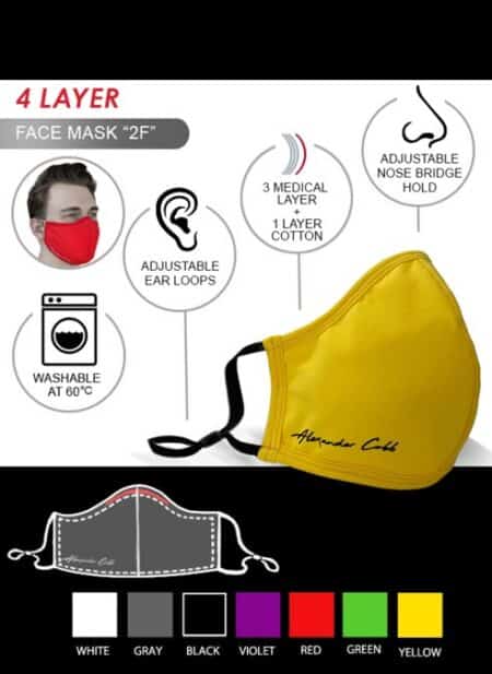 Alexander Cobb Shaped Facemask Black