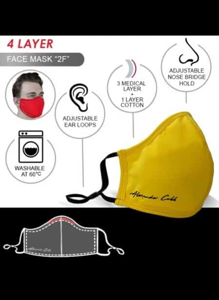 Alexander Cobb Shaped Facemask Mesh Black