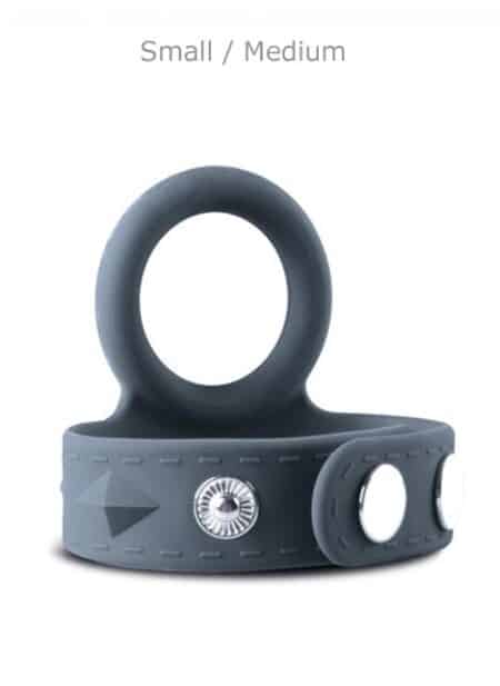 Boners Silicone Cock Ring & Ball Strap Grey Large