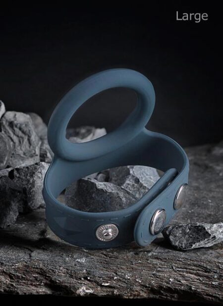 Boners Silicone Cock Ring & Ball Strap Grey Large