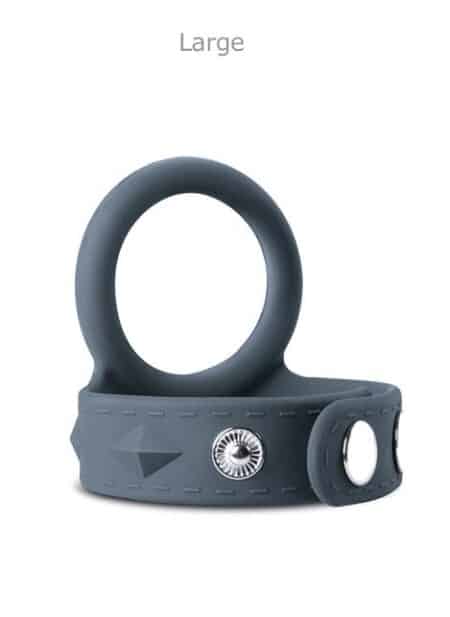 Boners Silicone Cock Ring & Ball Strap Grey Large