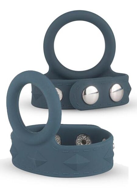 Boners Silicone Cock Ring & Ball Strap Grey Large