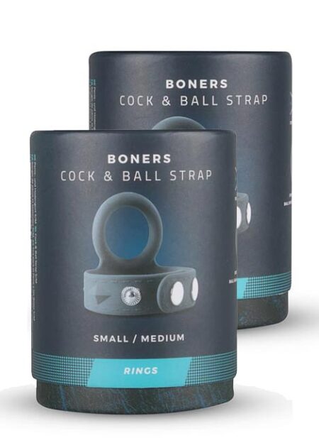 Boners Silicone Cock Ring & Ball Strap Grey Large