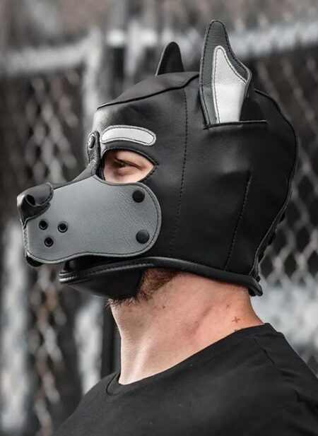 Mr. S Leather K9 Pup Hood Grey Large