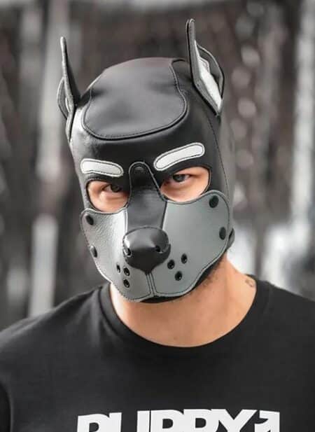 Mr. S Leather K9 Pup Hood Grey Large