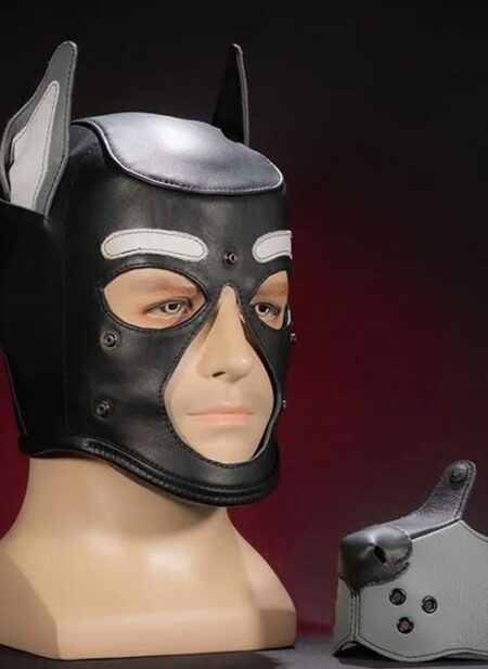 Mr. S Leather K9 Pup Hood Grey Large
