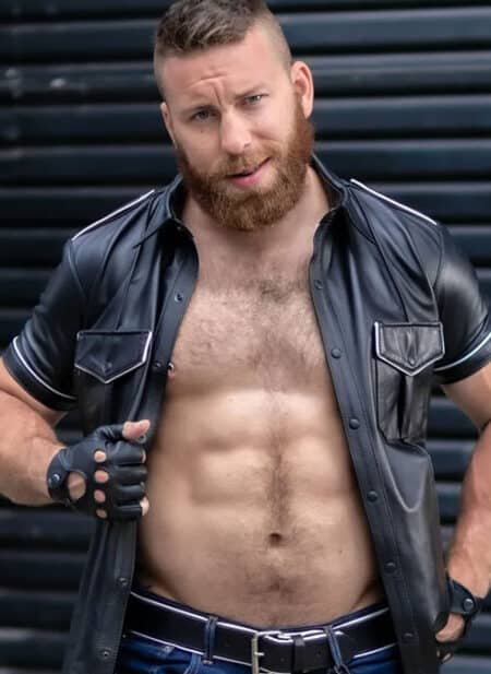 Mr. S Leather Fingerless Gloves Black Medium