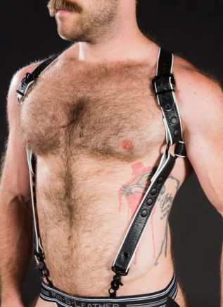 Mr. S Leather Hunter Harness 2.0 Piped White Extra long