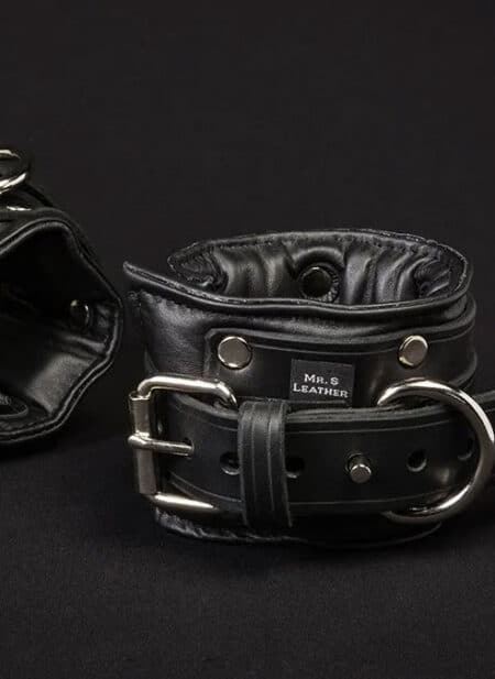 Mr. S Fetters Leather Padded Ankle Restraints Black