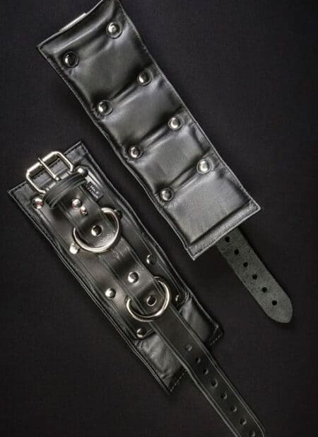 Mr. S Fetters Leather Padded Wrist Restraints Black